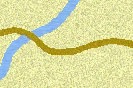 dirt road crossing a stream